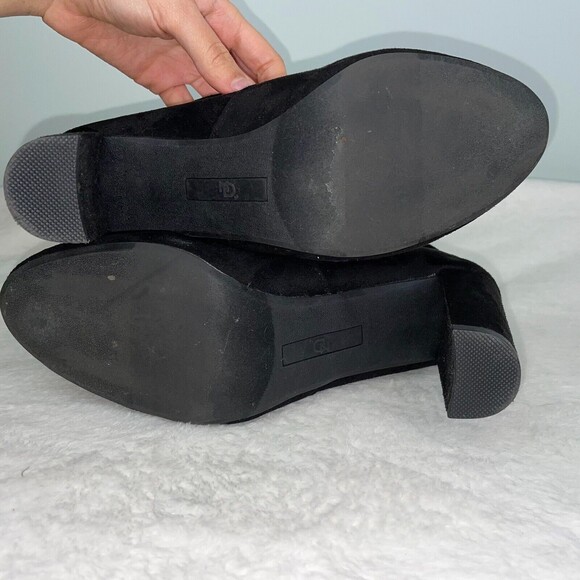 New Directions Belk Hollis Stretch Tie Sock Booties Black Suede Boot Women's 8.5 - Picture 9 of 11